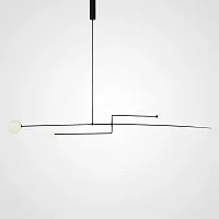 Светильник подвесной LINES F 140821-26 ImperiumLoft белый 3 лампы, основание чёрное в стиле минимализм 